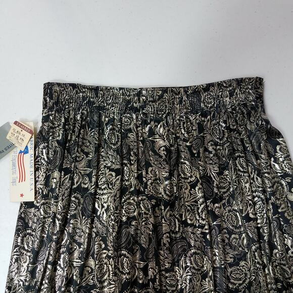 VINTAGE FUNDAMENTAL THINGS SKIRT Womens A-Line Skirt Black Gold Size 8 New - Picture 3 of 9